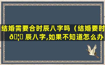 结婚需要合时辰八字吗（结婚要时 🦊 辰八字,如果不知道怎么办）